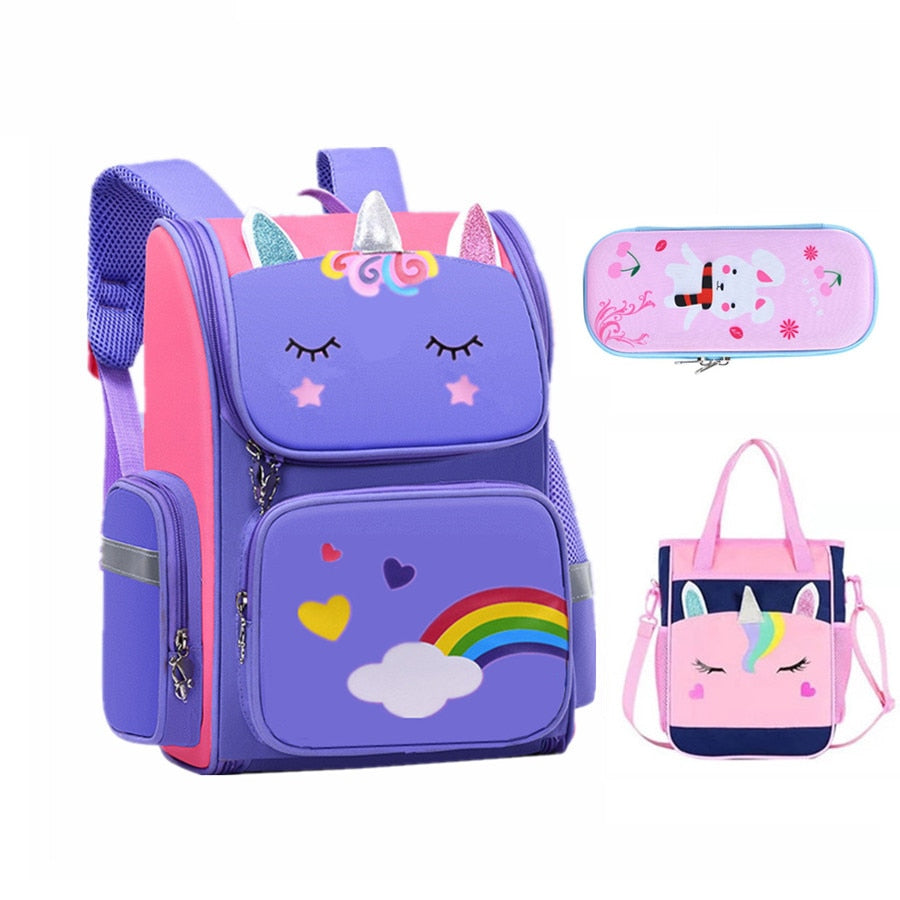 Merveille Licorne - Ensemble d'école : Sac à dos Trousse à crayon et Sac à lunch
